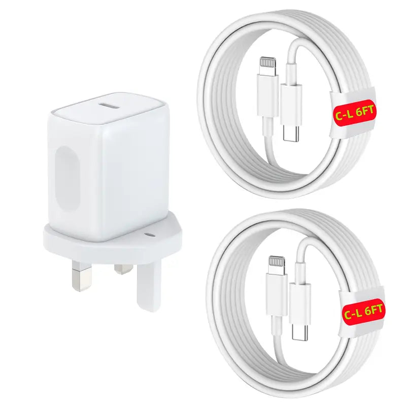 [Fast Charger] Apple Fast Charger Block, 20W Type C for iPhone 14/13/12/11 Pro Max/Xs Max/XR/X | 6ft USB C to Lightning Cable, Fast Charging for iPhone 13 14
