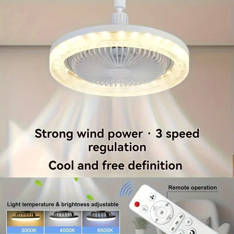 White LED Dimmable Smart Ceiling Fan Light with Remote Control, 3-Speed 3-Color Temperatures (Warm White/Cool Daylight/Natural), 17 Modes, Scented Tablet Compatibility, Upgraded Crystal Lampshade.