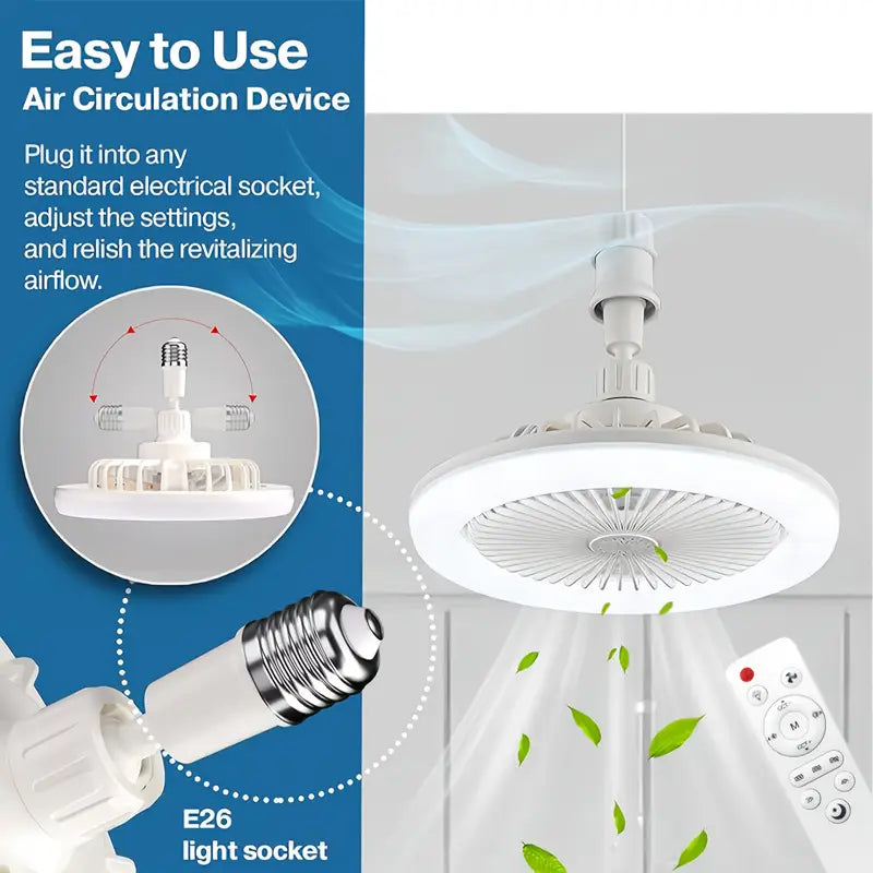 White LED Dimmable Smart Ceiling Fan Light with Remote Control, 3-Speed 3-Color Temperatures (Warm White/Cool Daylight/Natural), 17 Modes, Scented Tablet Compatibility, Upgraded Crystal Lampshade.