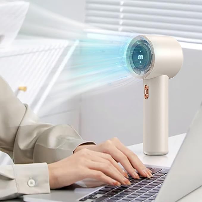 Portable Handheld Fan | Portable Air Cooler Handheld Fan Rechargeable - Hot Weather Men Women Solution with Adjustable 3 Wind Speeds for Cruise, Dorm, Home, School