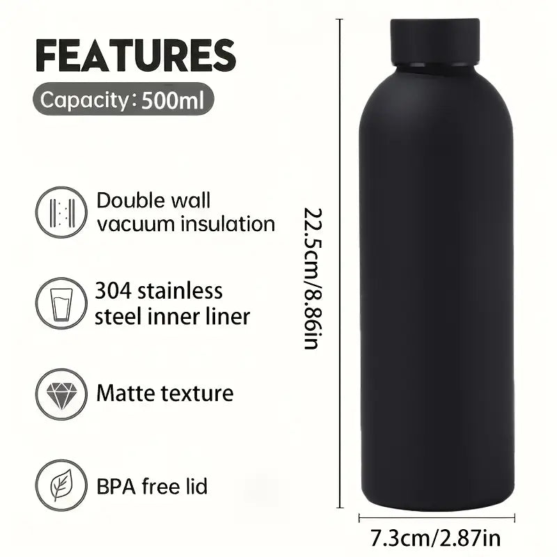 500ml Leakproof Stainless Steel Insulated Travel Mug - BPA-Free Sports Water Bottle for Camping, Hiking & Fitness - Perfect Gift for Men, Women, Father's Day