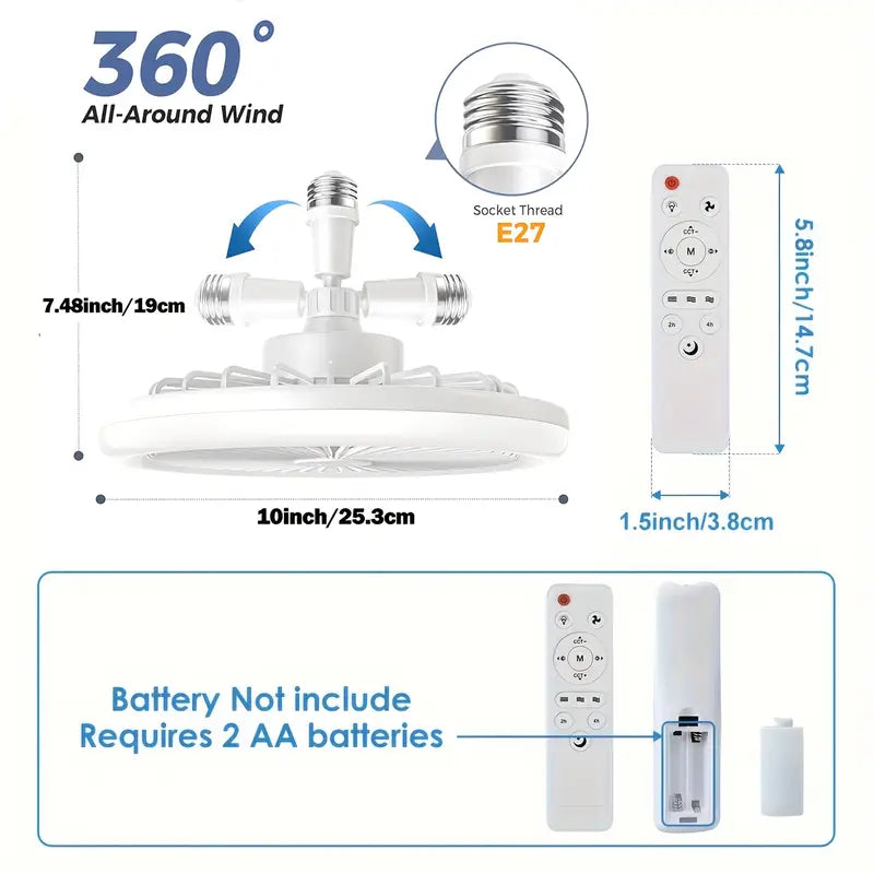 White LED Dimmable Smart Ceiling Fan Light with Remote Control, 3-Speed 3-Color Temperatures (Warm White/Cool Daylight/Natural), 17 Modes, Scented Tablet Compatibility, Upgraded Crystal Lampshade.